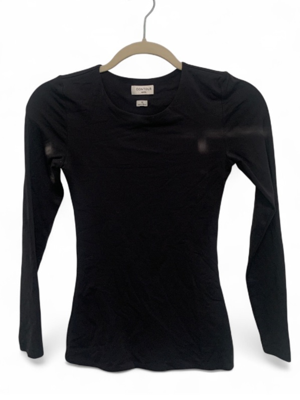 Aritzia Contour Black Long-Sleeve Fitted Top